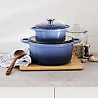 Alternate image 5 for Our Table&trade; 2 qt. Enameled Cast Iron Dutch Oven with Stainless Steel Knob in Denim