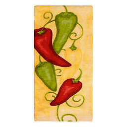 KitchenSmart® Colors Painterly Chili Peppers Fiber Reactive Kitchen Towel in Daffodil
