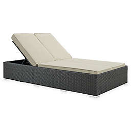 Modway Sojourn Outdoor Patio Double Chaise Lounge in Sunbrella® Canvas