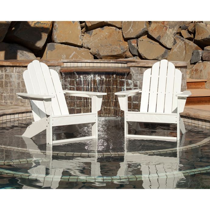 POLYWOOD® Long Island Outdoor Adirondack Chairs in White ...