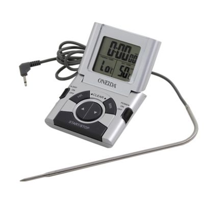 Oneida Digital Probe Cooking Thermometer With Timer In Grey Bed Bath   150546462300605p