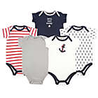 Alternate image 0 for Luvable Friends&reg; Size 6-9M 5-Pack Nautical Hanging Bodysuits in Navy/Red