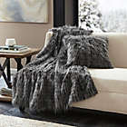 Alternate image 1 for Madison Park Edina Long Faux Fur Throw Blanket in Black