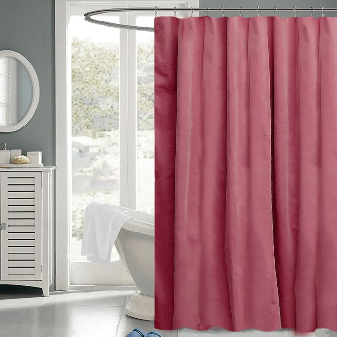 Cotton Twill 72 Inch X 72 Inch Fabric Shower Curtain In Pink Bed