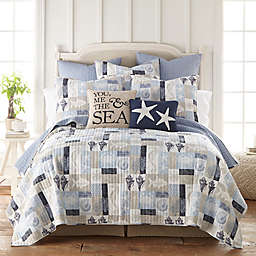 Levtex Home Cerralvo King Quilt in Blue/Taupe