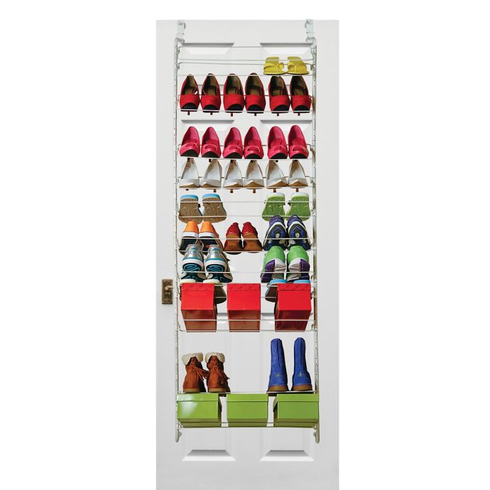 Max Space 12 Tier 36 Pair Over The Door Shoe Rack In White Bed