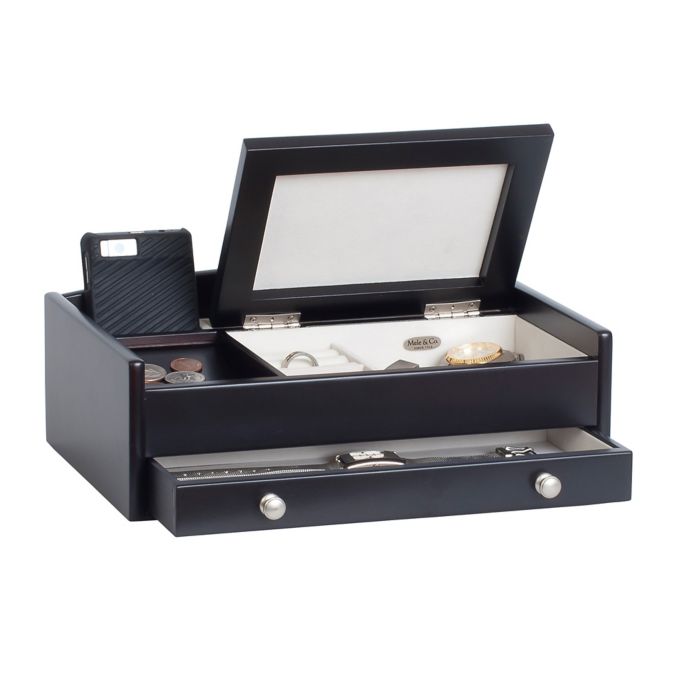 Mele & Co. Kent Men's Wooden Dresser Top Valet in Java ...