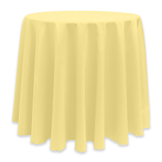 Alternate image 1 for Basic Polyester 126-Inch Round Tablecloth in Cornsilk