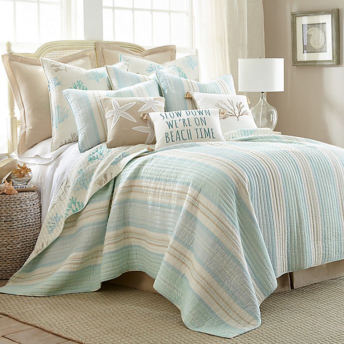 Alternate image 1 for Levtex Home Kapalua Bay Reversible Twin Quilt in Blue/Taupe