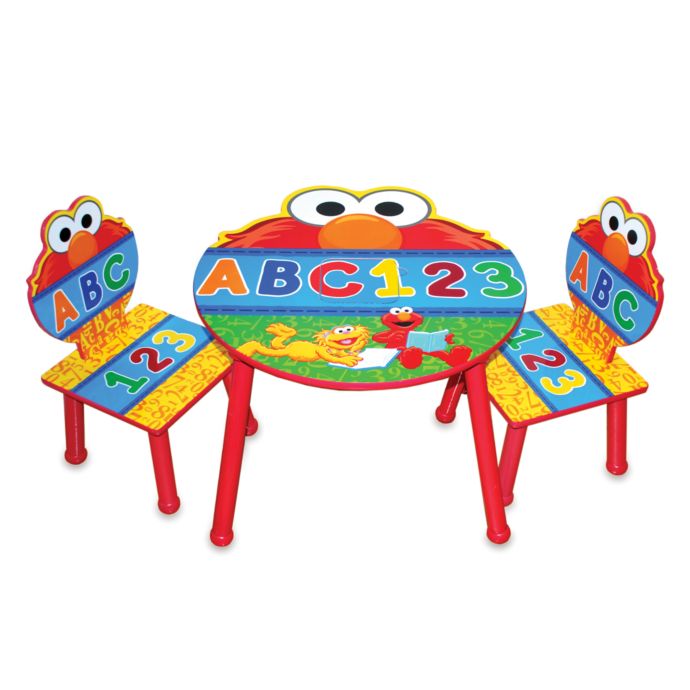 Sesame Street Elmo Three Piece Table And Chair Set Bed