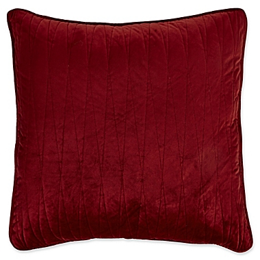 Brielle Velvet European Pillow Sham in Burgundy. View a larger version of this product image.