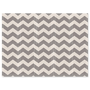 Parklon Chevron Portable Folding Play Mat in Grey/Ivory. View a larger version of this product image.