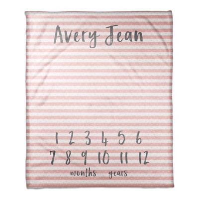 Designs Direct Stripes and Dots Milestone Throw Blanket in Pink