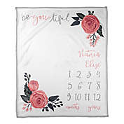 Designs Direct Be-You-Tiful Milestone Throw Blanket in White