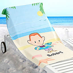 Summer Family Characters Beach Towel