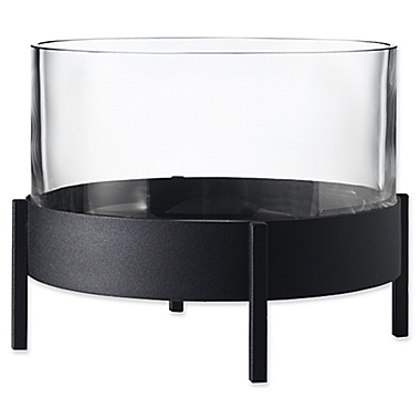 Blomus Decorative Pillar Candle Holder Tray in Black. View a larger version of this product image.