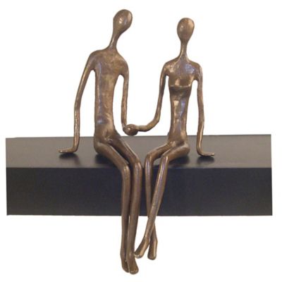 Bronze Color Great Conversation Pieces for Your Garden or Patio Kissing Dutch Couple Statues 