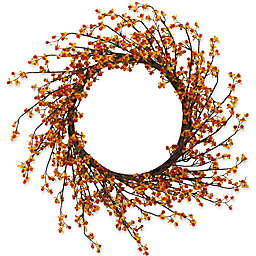 Nearly Natural 24-Inch Sweet Bitter Wreath in Orange