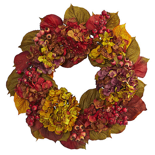 Alternate image 1 for Nearly Natural 24-Inch Fall Hydrangea Wreath