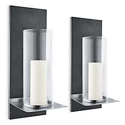 Blomus Finca Hurricane Candle Wall Sconce with Candle
