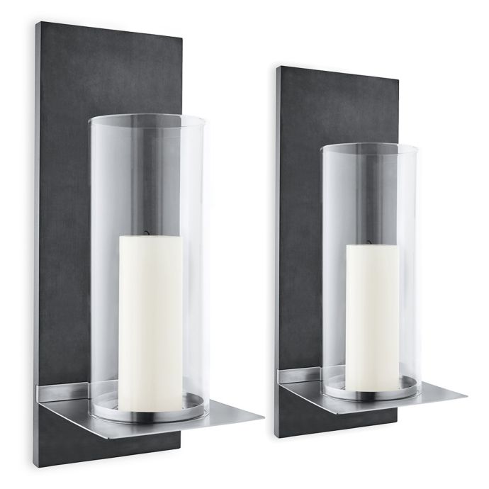 Blomus Finca Hurricane Candle Wall Sconce with Candle | Bed Bath & Beyond
