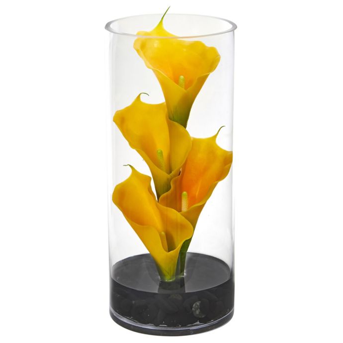 Nearly Natural 14 Inch Calla Lily Artificial Arrangement Bed