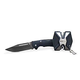 Accusharp Diamond Pro 2-Step Knife Sharpener and G10 Folding Knife in Black