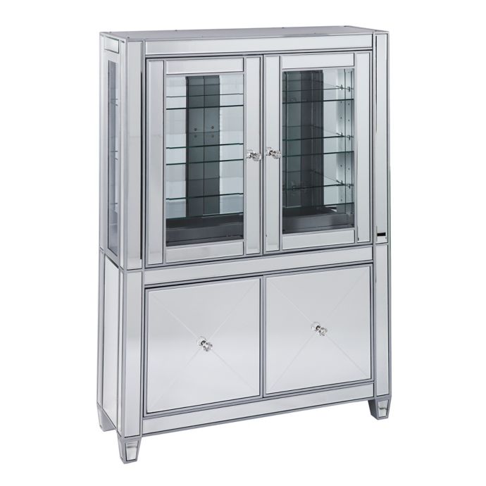 Southern Enterprises Mirage Mirrored Lighted Curio Cabinet