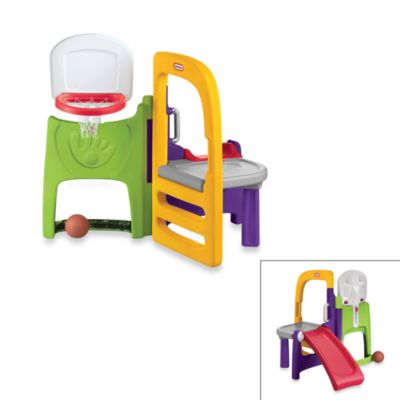 little tikes slide with basketball hoop