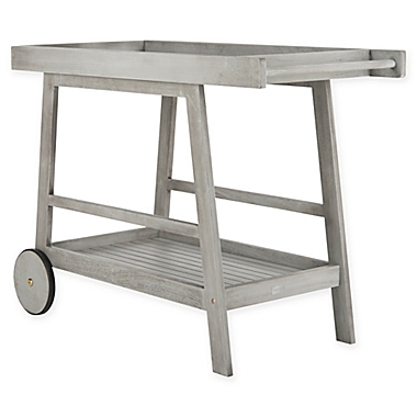 Safavieh Renzo Indoor/Outdoor Bar Cart in Grey Wash. View a larger version of this product image.