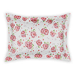 Designs Direct Watercolor Roses King Pillow Sham in Pink/White
