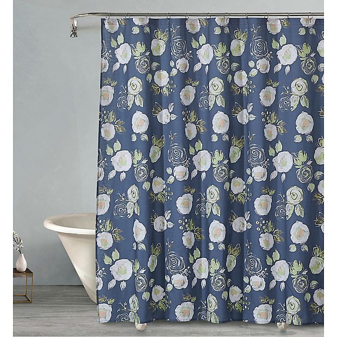 navy floral cotton fabric