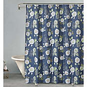 Evening Corsage Shower Curtain in Navy