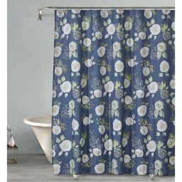Navy Blue Floral Shower Curtain Bed Bath Beyond