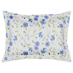Designs Direct Watercolor Florals King Pillow Sham in Blue