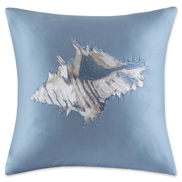 Harbor House Ocean Stripe Embroidered Sea Shell Square Throw