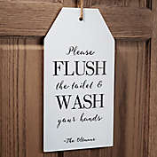 Welcome to the Bathroom 9.5-Inch x 17-Inch Wood Wall Tag