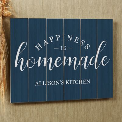 Happiness is Homemade 20-Inch x 16-Inch Wood Slat Sign