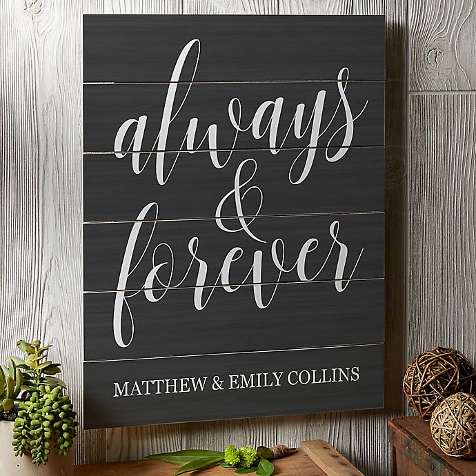 Shabby Always and Forever Personalised wedding plaque//sign chic and unique