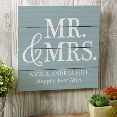 Happily Ever After Mr & Mrs Plant Metal Sign 