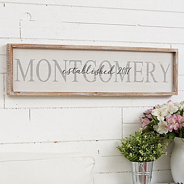 Family Name Long Barnwood 30-Inch x 8-Inch Framed Wall Art. View a larger version of this product image.