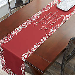 Personalized Our Christmas Blessings 96-InchTable Runner in Red