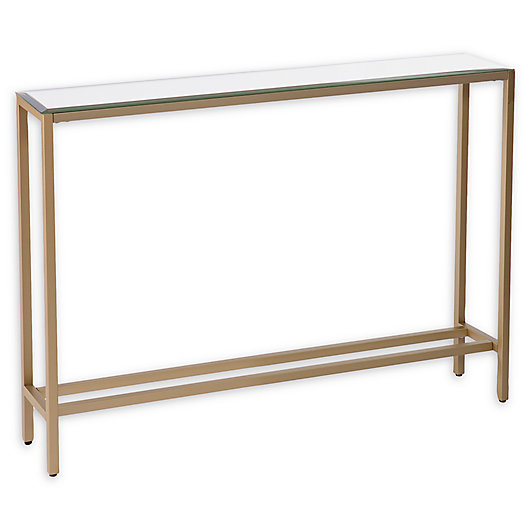 Console Table With Mirror Top In Gold, 36 Wide White Console Table