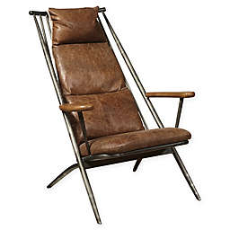 Pulaski Brenna Metal Frame Accent Chair in Pewter/Brown