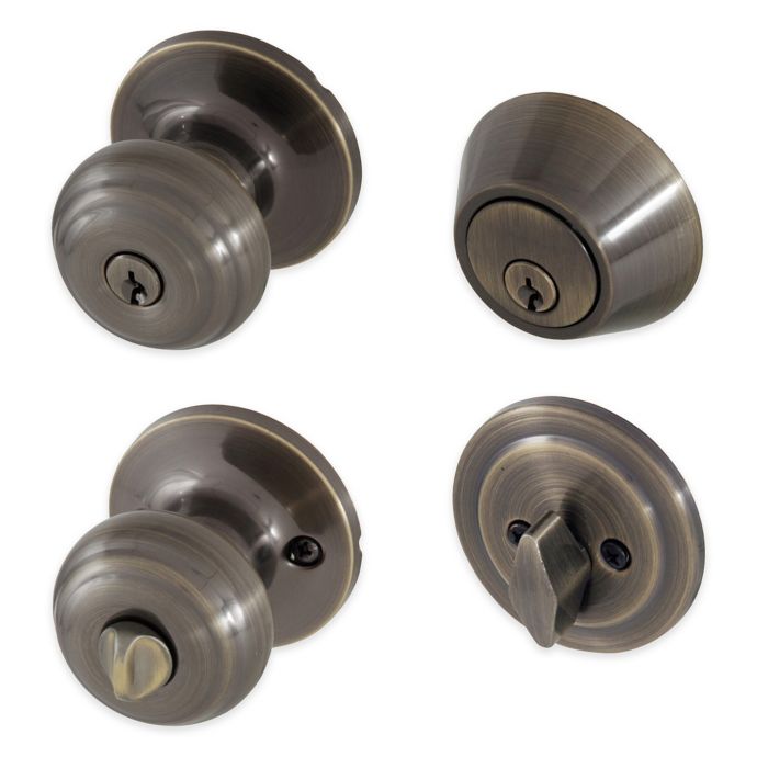 Honeywell Classic Combo Locking Door Knob And Deadbolt Set Bed