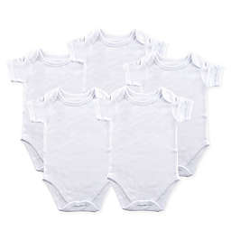 Luvable Friends® 5-Pack Short Sleeve Bodysuits in White