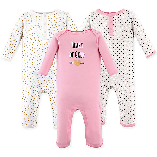 Alternate image 1 for Hudson Baby® Size 3-Pack Heart Union Suits