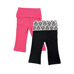 Yoga Sprout 2-Pack Damask Print Yoga Pants in Pink/Black