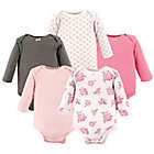 Alternate image 0 for Hudson Baby&reg; Size 12-18M 5-Pack Floral Long Sleeve Bodysuits in Pink