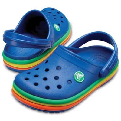 crocs with rainbow